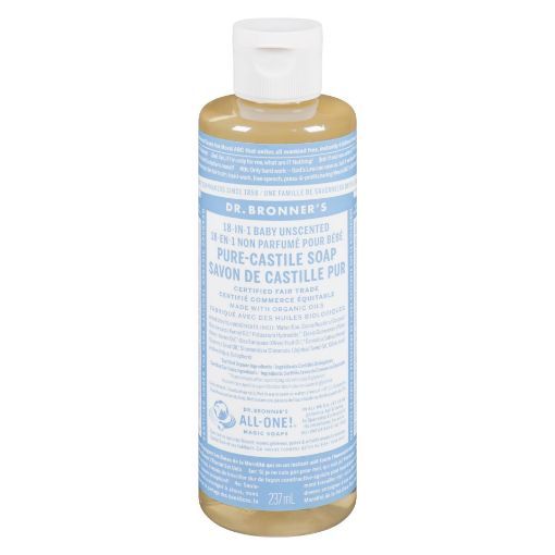 Picture of DR. BRONNERS PURE CASTILE LIQUID SOAP - BABY - UNSCENTED 237ML